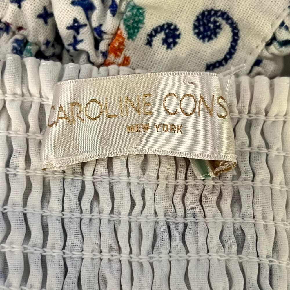 Caroline Constas Linen Blend Patchwork Floral Rom… - image 3